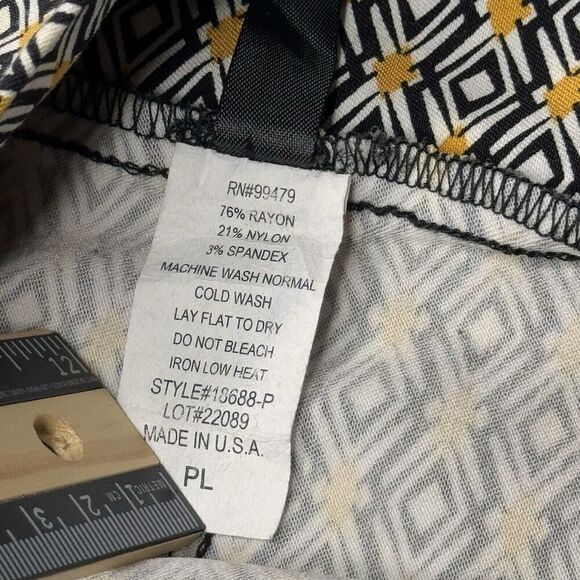 Ashley Blue Sz L P Knit Knee Length Straight & Pencil Skirt Geometric Women's - Picture 8 of 11